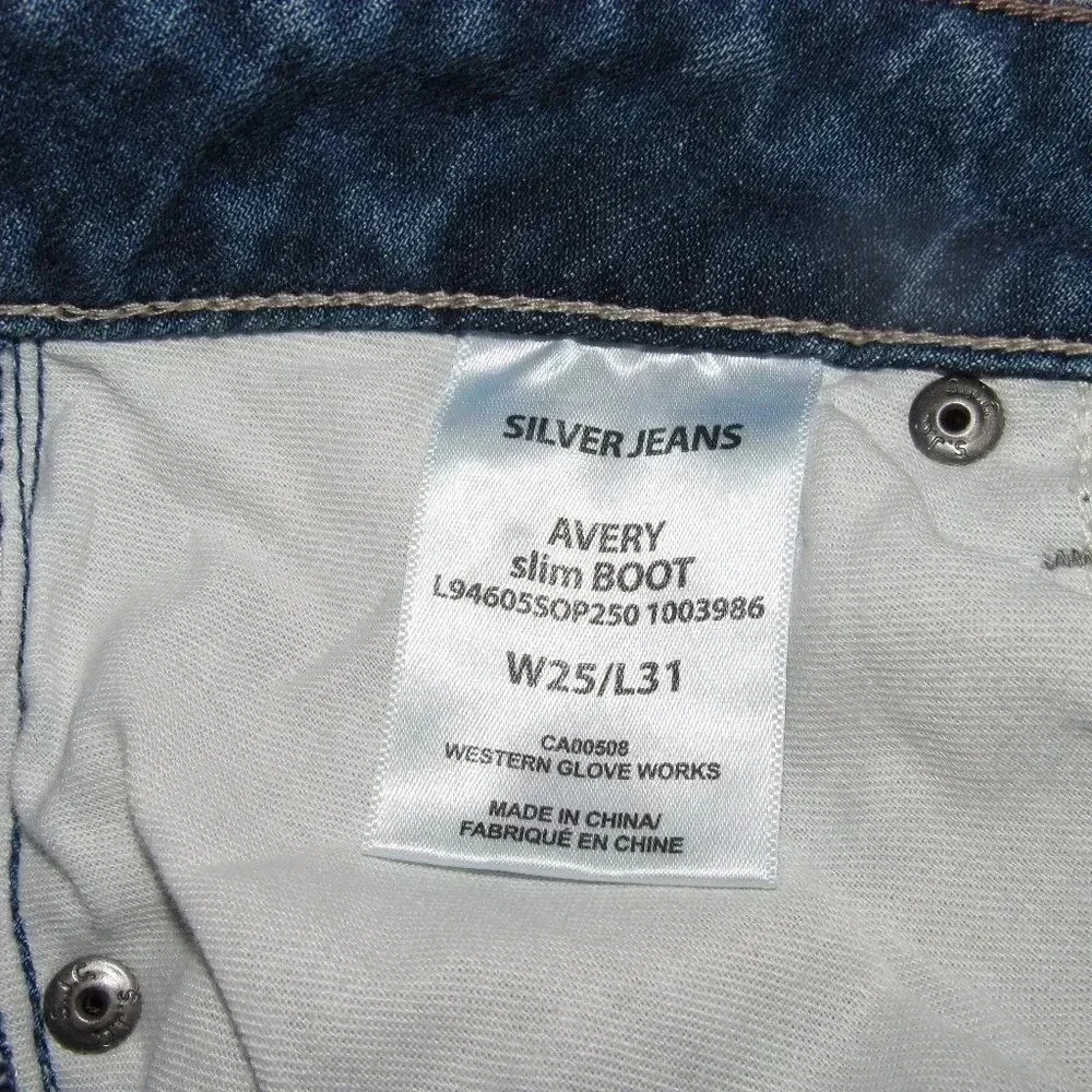 NWT SILVER Avery High-Rise Boot Jeans Size 25